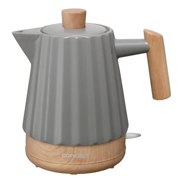 Concept RK0092 - Greitai užverdantis elektrinis virdulys 1,5 l 1500W/230V tamsiai pilkas/medžio dekoras/keramika