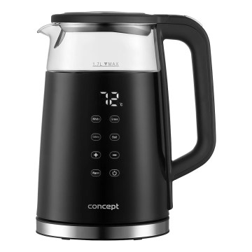 Concept RK4100 - Greito užvirimo elektrinis virdulys su temperatūros reguliavimu 1,7 l 2200W/230V juodas