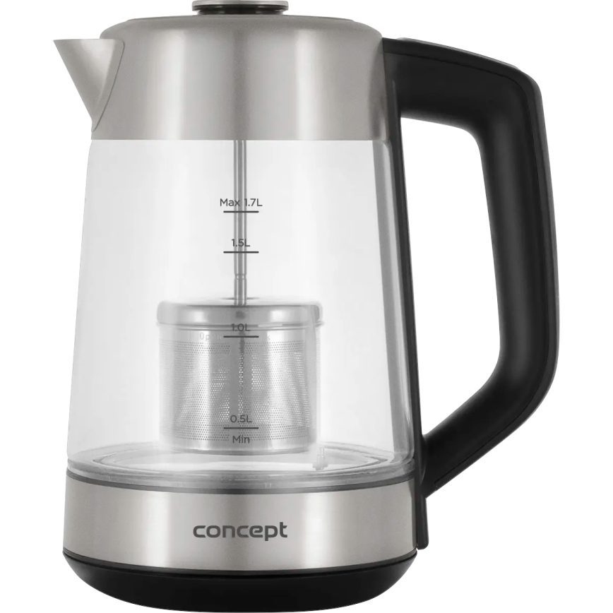 Concept RK4190 - Elektrinis virdulys su temperatūros reguliavimu ir kalkių filtru, 1,7 l, 2200 W/230 V, iš nerūdijančio plieno