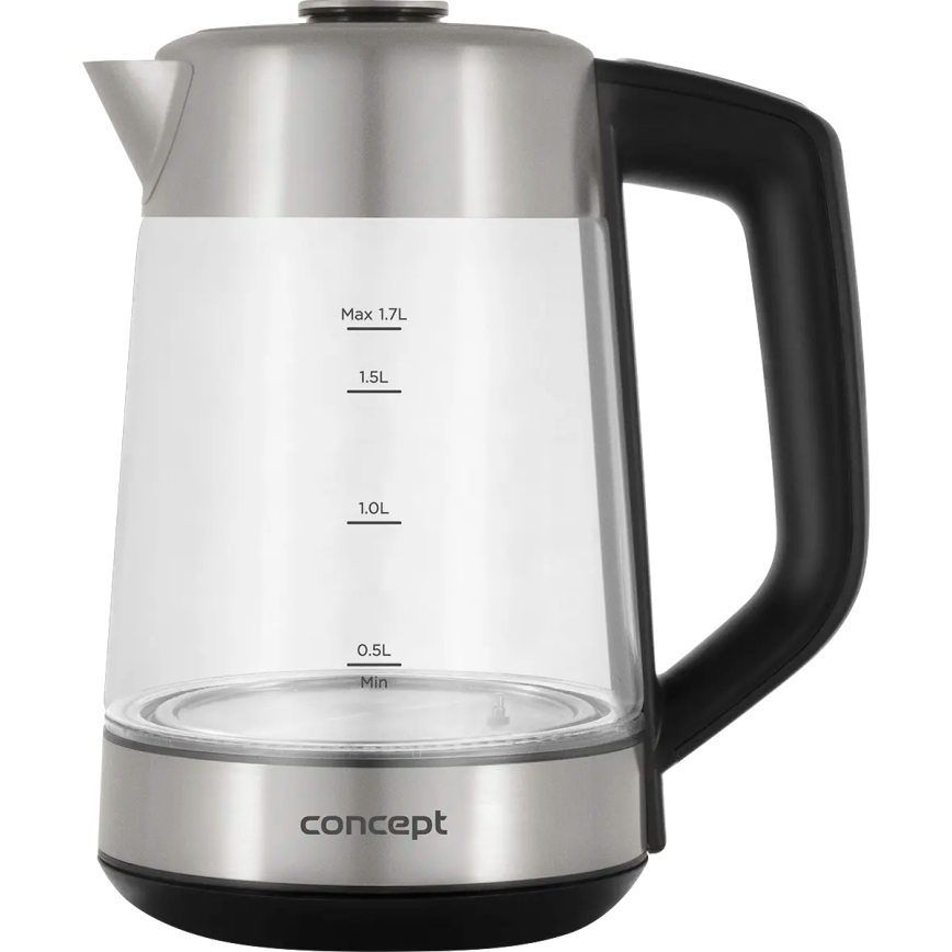 Concept RK4190 - Elektrinis virdulys su temperatūros reguliavimu ir kalkių filtru, 1,7 l, 2200 W/230 V, iš nerūdijančio plieno