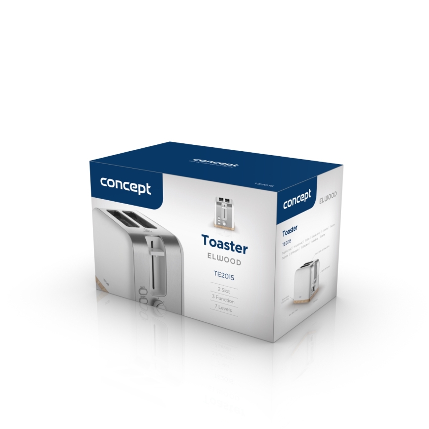 Concept TE2015 - Dvivietis skrudintuvas 930W/230V balta