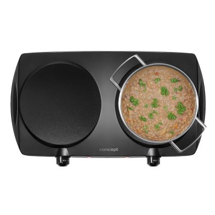 Concept VE3060 - Dviguba elektrinė kaitlentė 2500W/230V juoda