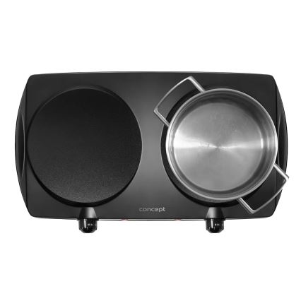 Concept VE3060 - Dviguba elektrinė kaitlentė 2500W/230V juoda