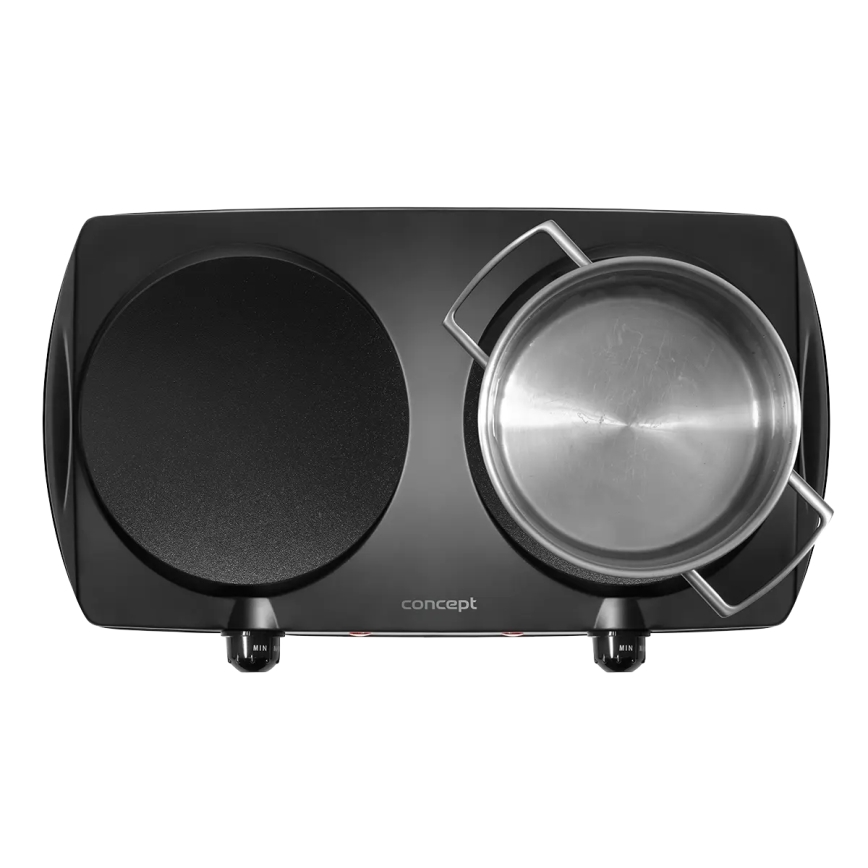 Concept VE3060 - Dviguba elektrinė kaitlentė 2500W/230V juoda