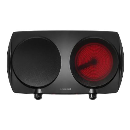 Concept VE3060 - Dviguba elektrinė kaitlentė 2500W/230V juoda