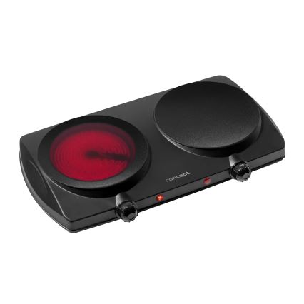 Concept VE3060 - Dviguba elektrinė kaitlentė 2500W/230V juoda