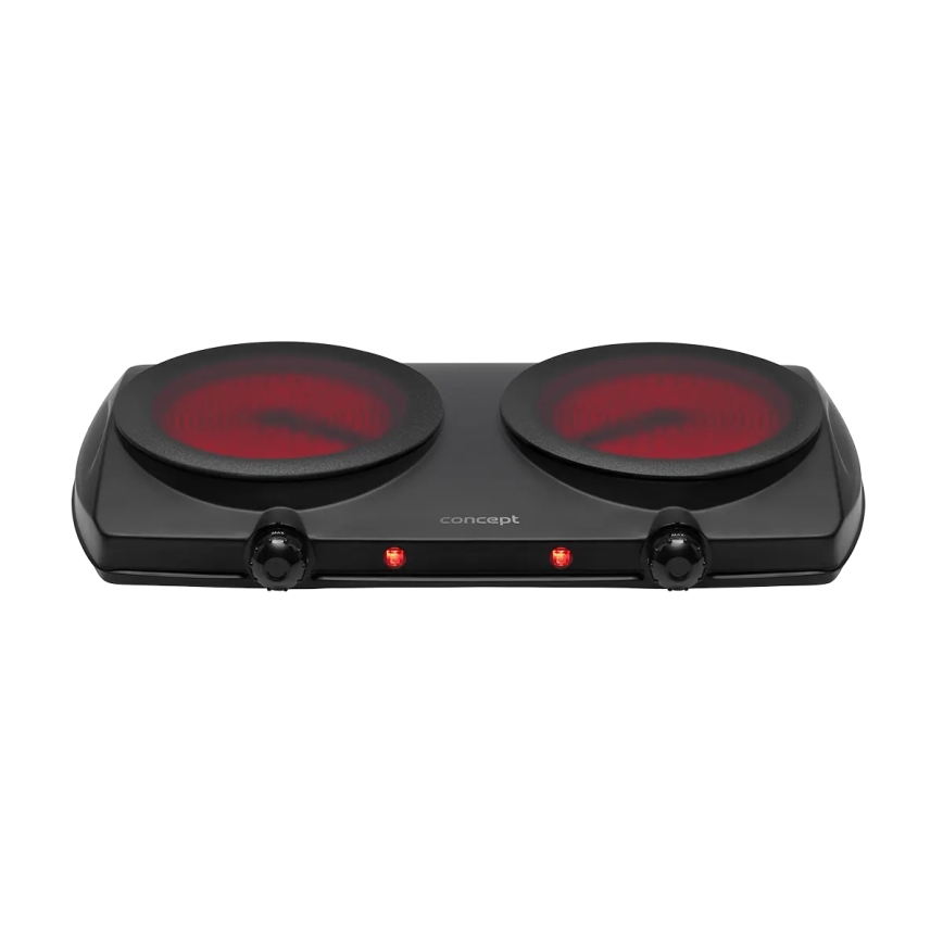 Concept VE3060 - Dviguba elektrinė kaitlentė 2500W/230V juoda