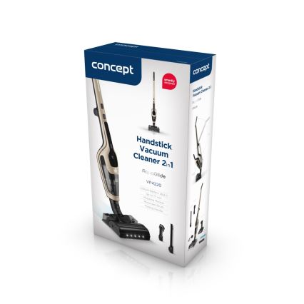 Concept VP4220 - Belaidis 3 viename stiebinis dulkių siurblys AQUAGLIDE 160W/28,8V 2200 mAh smėlinė