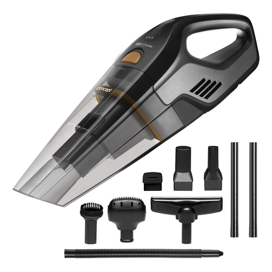 Concept VP4353-Rankinis dulkių siurblys WET & DRY RISER EXTENSION 110W/18,5V 2200 mAh juoda