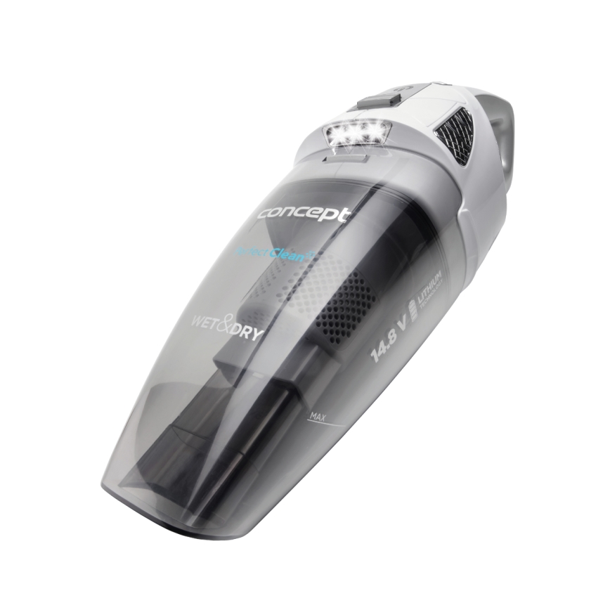 Concept VP4370 - Rankinis dulkių siurblys WET & DRY PERFECT CLEAN 90W/14,8V 2200 mAh baltas