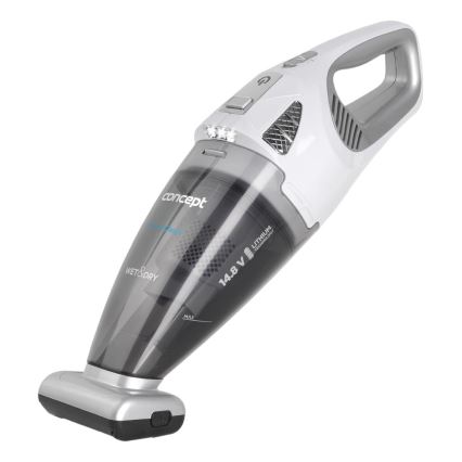 Concept VP4370 - Rankinis dulkių siurblys WET & DRY PERFECT CLEAN 90W/14,8V 2200 mAh balta