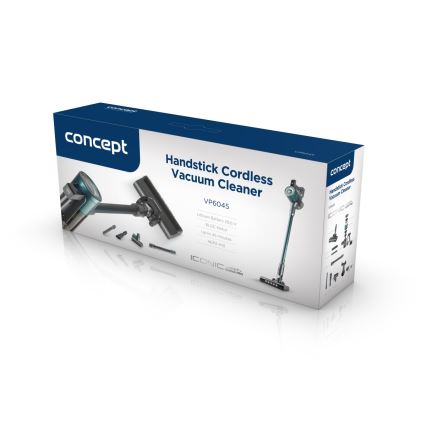 Concept VP6045 - 2in1 stiebinis rankinis dulkių siurblys ICONIC SUCTION PRO 450W/29,6V 2500 mAh mėlynas