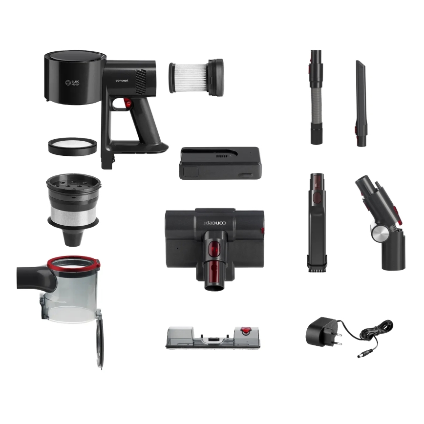 Concept VP6300 - Vertikalus dulkių siurblys 5 viename ULTIMATE COMPLETE PRO 500W/25,9V 2500 mAh juoda