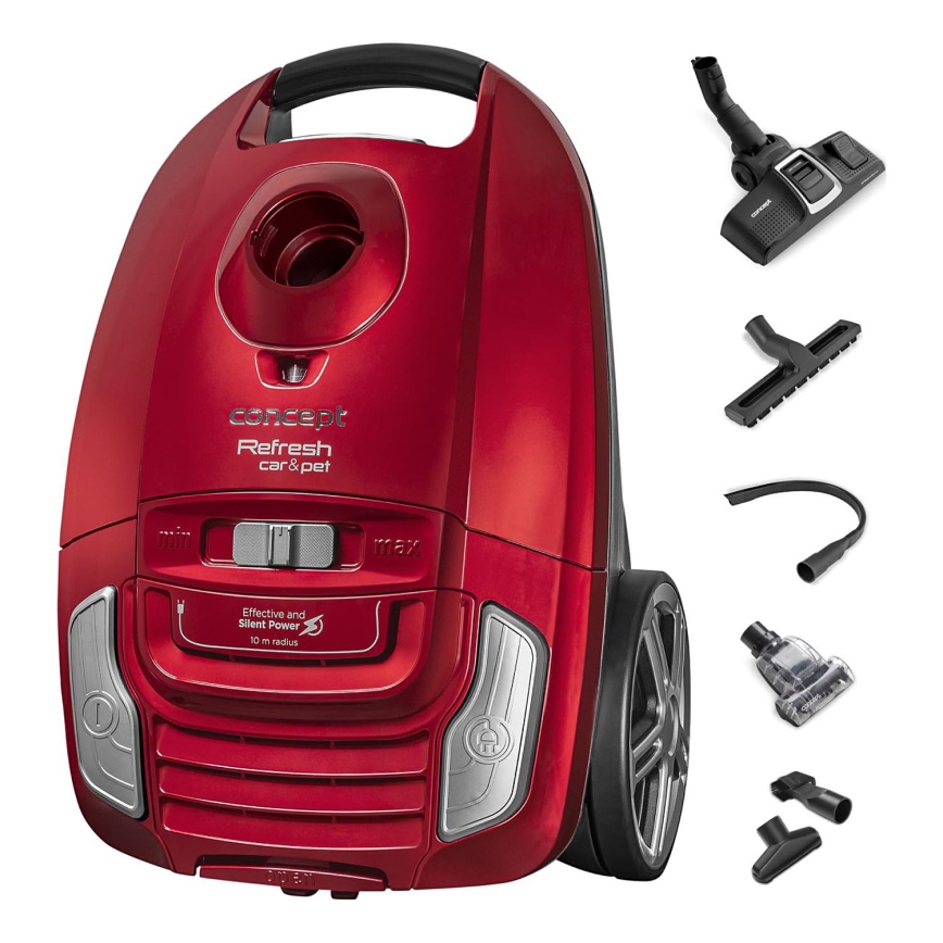 Concept VP8224 - Maišinis dulkių siurblys REFRESH CAR&PET 3,5 l 700W/230V raudona