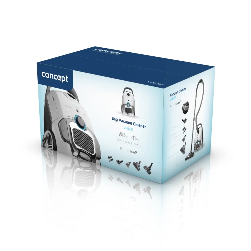 Concept VP8291 - Dulkių siurblys su maišeliu PERFECT CLEAN PET EXPERT 700W/230V baltas