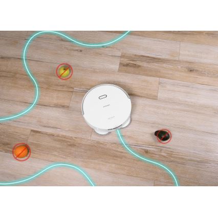 Concept VR4050 - Išmanusis 2 viename robotinis dulkių siurblys su mopu OPTIMUS AQUA PRO LASER 3D 600W/230V 5200 mAh Wi-Fi baltas