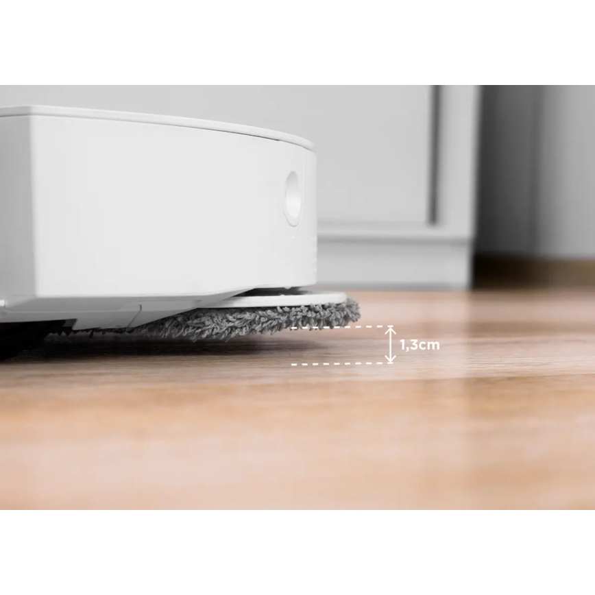 Concept VR4050 - Išmanusis 2 viename robotinis dulkių siurblys su mopu OPTIMUS AQUA PRO LASER 3D 600W/230V 5200 mAh Wi-Fi baltas