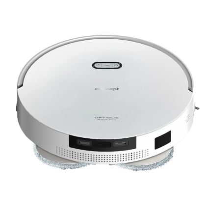 Concept VR4050 - Išmanusis 2 viename robotinis dulkių siurblys su mopu OPTIMUS AQUA PRO LASER 3D 600W/230V 5200 mAh Wi-Fi baltas