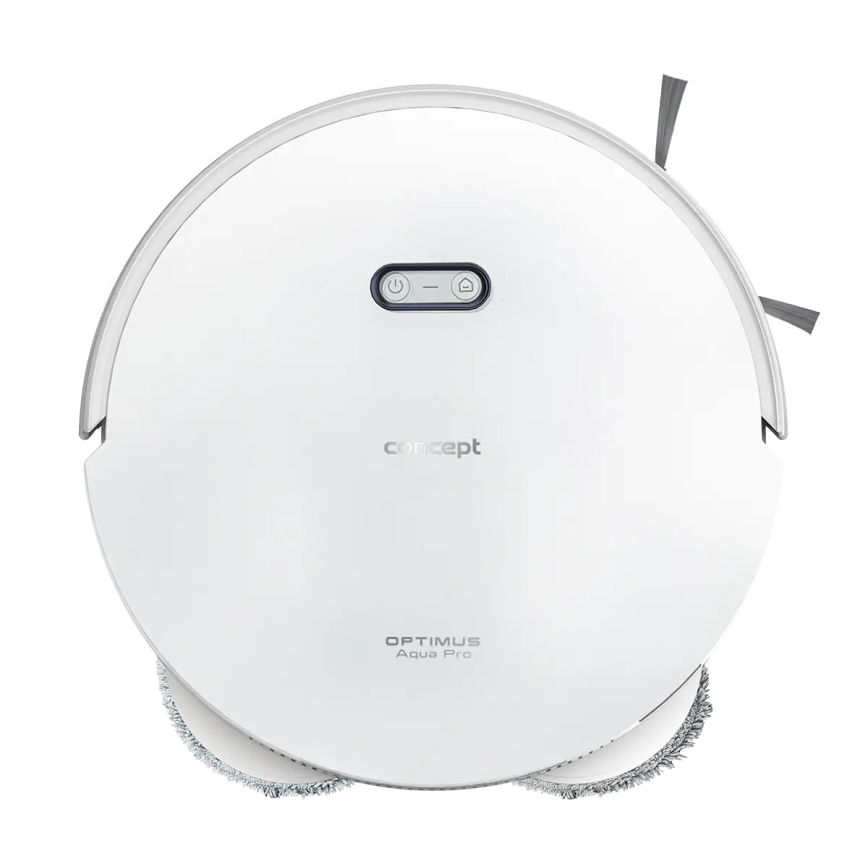 Concept VR4050 - Išmanusis 2 viename robotinis dulkių siurblys su mopu OPTIMUS AQUA PRO LASER 3D 600W/230V 5200 mAh Wi-Fi baltas