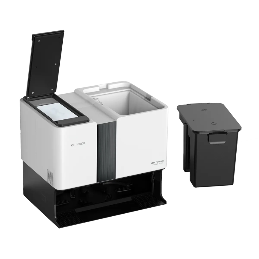 Concept VR4050 - Išmanusis 2 viename robotinis dulkių siurblys su mopu OPTIMUS AQUA PRO LASER 3D 600W/230V 5200 mAh Wi-Fi baltas