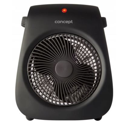 Concept vt7041 - Ventiliatorius su šildymo elementu 1000/2000W/230V juoda