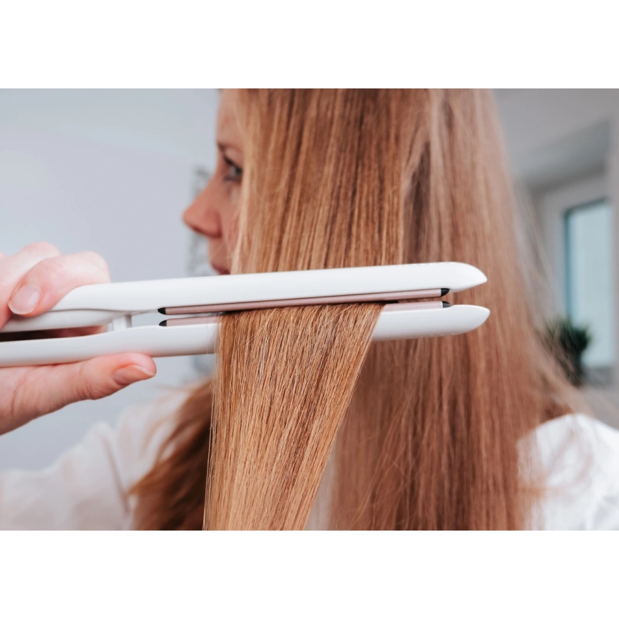 Concept VZ2110 - Plaukų tiesintuvas GLAM STYLE 48W/230V balta/rožinio aukso