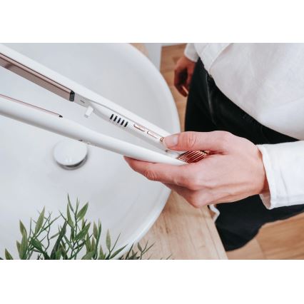 Concept VZ2110 - Plaukų tiesintuvas GLAM STYLE 48W/230V balta/rožinio aukso