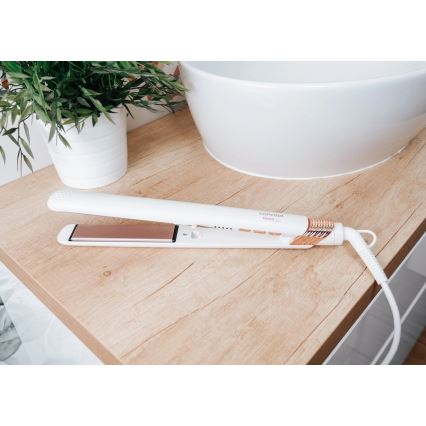 Concept VZ2110 - Plaukų tiesintuvas GLAM STYLE 48W/230V balta/rožinio aukso