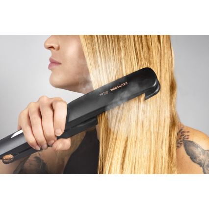 Concept VZ6010 - Garinis plaukų tiesintuvas su LED ekranu ELITE STEAM BOOST 54W/230V juoda