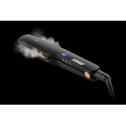 Concept VZ6010 - Garinis plaukų tiesintuvas su LED ekranu ELITE STEAM BOOST 54W/230V juoda