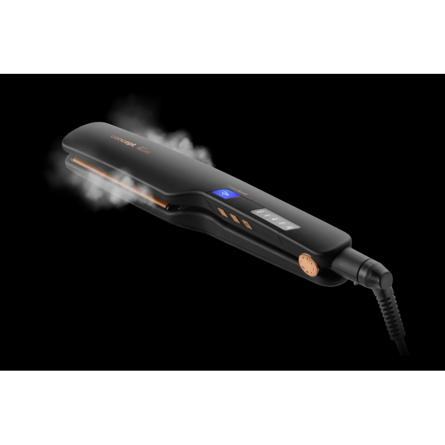 Concept VZ6010 - Garinis plaukų tiesintuvas su LED ekranu ELITE STEAM BOOST 54W/230V juoda