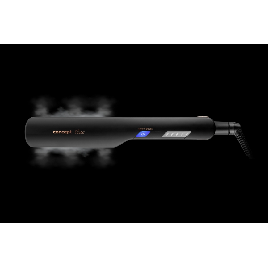 Concept VZ6010 - Garinis plaukų tiesintuvas su LED ekranu ELITE STEAM BOOST 54W/230V juoda