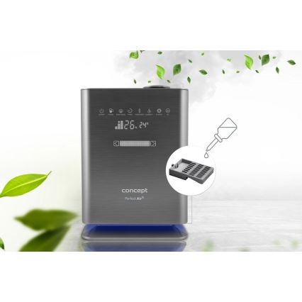 Concept ZV2021- Oro drėkintuvas su aromaterapiniu difuzoriumi PERFECT AIR SMART 4,6 l 110W/230V Wi-Fi antracitas + su nuotoliniu pultu