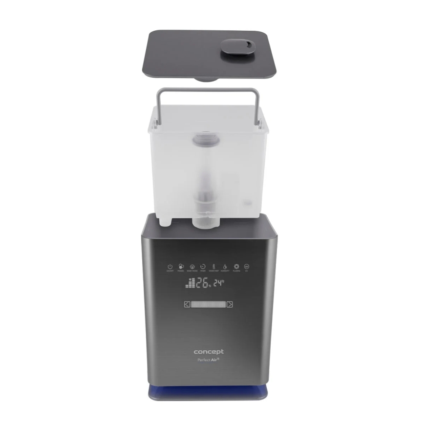 Concept ZV2021- Oro drėkintuvas su aromaterapiniu difuzoriumi PERFECT AIR SMART 4,6 l 110W/230V Wi-Fi antracitas + su nuotoliniu pultu