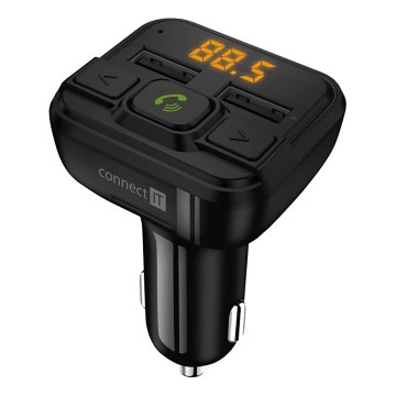 CONNECT IT CCC-8600-BK - FM automobilinis siųstuvas su laisvų rankų funkcija juoda