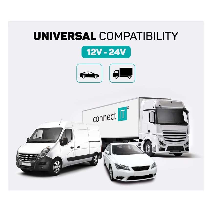CONNECT IT CCC-8600-BK - FM automobilinis siųstuvas su laisvų rankų funkcija juoda