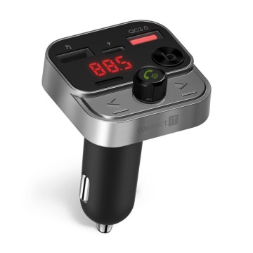 CONNECT IT CCC-8900-AN - FM automobilinis siųstuvas su laisvų rankų funkcija juoda/sidabras