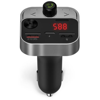 CONNECT IT CCC-8900-AN - FM automobilinis siųstuvas su laisvų rankų funkcija juoda/sidabras
