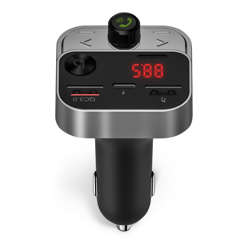 CONNECT IT CCC-8900-AN - FM automobilinis siųstuvas su laisvų rankų funkcija juoda/sidabras
