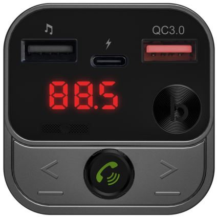 CONNECT IT CCC-8900-AN - FM automobilinis siųstuvas su laisvų rankų funkcija juoda/sidabras