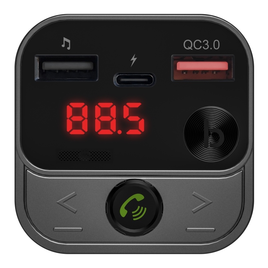 CONNECT IT CCC-8900-AN - FM automobilinis siųstuvas su laisvų rankų funkcija juoda/sidabras