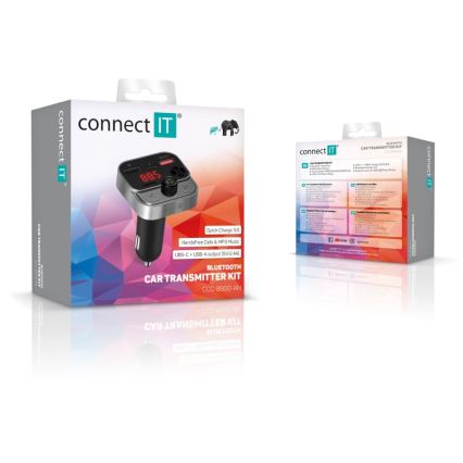 CONNECT IT CCC-8900-AN - FM automobilinis siųstuvas su laisvų rankų funkcija juoda/sidabras