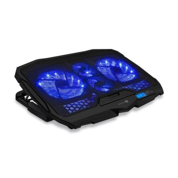CONNECT IT CCP-2200-BK - Aušinimo padas nešiojamam kompiuteriui 4x ventiliatorius 2xUSB juoda//mėlyna