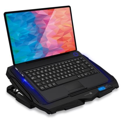 CONNECT IT CCP-2200-BK - Aušinimo padas nešiojamam kompiuteriui 4x ventiliatorius 2xUSB juoda//mėlyna