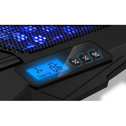 CONNECT IT CCP-2200-BK - Aušinimo padas nešiojamam kompiuteriui 4x ventiliatorius 2xUSB juoda//mėlyna