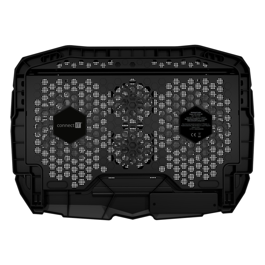 CONNECT IT CCP-2200-BK - Aušinimo padas nešiojamam kompiuteriui 4x ventiliatorius 2xUSB juoda//mėlyna