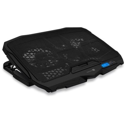 CONNECT IT CCP-2200-BK - Aušinimo padas nešiojamam kompiuteriui 4x ventiliatorius 2xUSB juoda//mėlyna