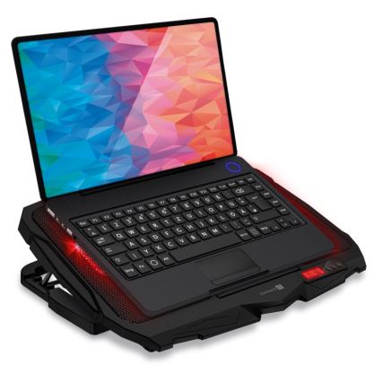 CONNECT IT CCP-2200-RD - Aušinimo padas nešiojamam kompiuteriui 4x ventiliatorius 2xUSB juoda/raudona