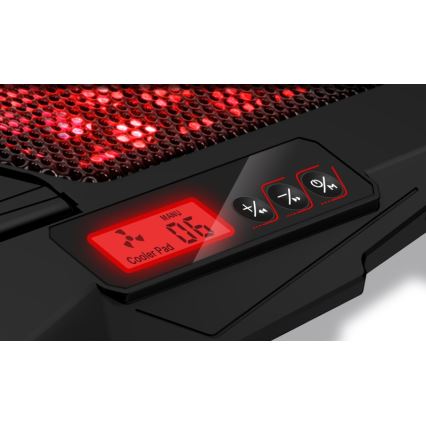 CONNECT IT CCP-2200-RD - Aušinimo padas nešiojamam kompiuteriui 4x ventiliatorius 2xUSB juoda/raudona