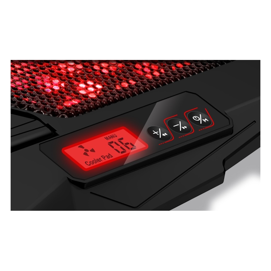 CONNECT IT CCP-2200-RD - Aušinimo padas nešiojamam kompiuteriui 4x ventiliatorius 2xUSB juoda/raudona